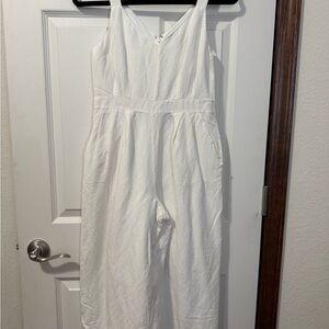 LOFT White Sleeveless Jumpsuit